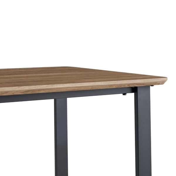 Nowoczesny Stół Kuchenny Industrialny Do Jadalni Salonu Prostokątny 120x70 cm Dąb Ciepły Czarny ZEUS