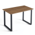 Nowoczesny Stół Kuchenny Industrialny Do Jadalni Salonu Prostokątny 120x70 cm Dąb Ciepły Czarny ZEUS