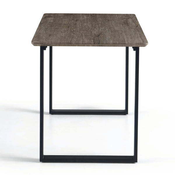 Stół Kuchenny Do Jadalni Salonu Industrialny Nowoczesny Prostokątny 120x70 cm Dąb Ciepły Czarny ZEUS