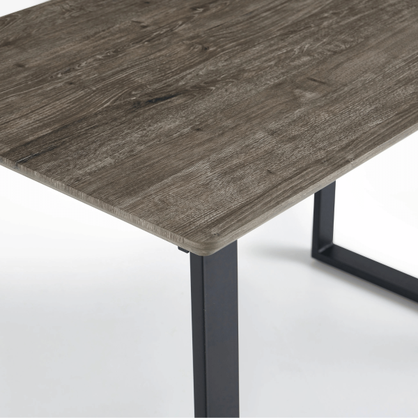 Stół Kuchenny Do Jadalni Salonu Industrialny Nowoczesny Prostokątny 120x70 cm Dąb Ciepły Czarny ZEUS