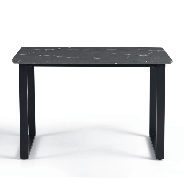 Nowoczesny Stół Kuchenny Do Jadalni Salonu Industrialny Prostokątny 120x70 cm Szary Marmur Czarny ZEUS
