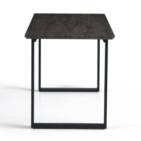 Prostokątny Stół Kuchenny 120x70 cm Do Jadalni Salonu Industrialny Nowoczesny Dąb Czarny ZEUS