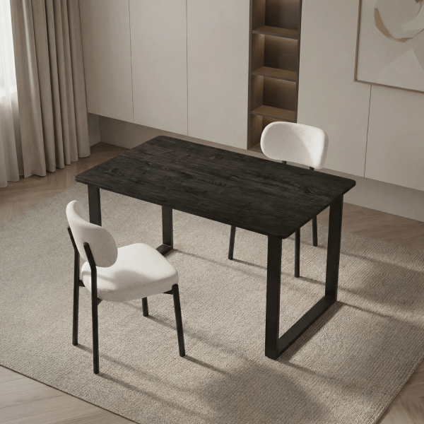 Prostokątny Stół Kuchenny 120x70 cm Do Jadalni Salonu Industrialny Nowoczesny Dąb Czarny ZEUS