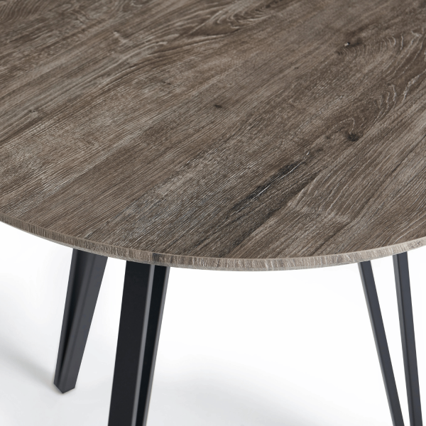Stół Kuchenny 80 cm Do Jadalni Salonu Okrągły Mały Nowoczesny Industrialny Loft Dąb Szary ZOE