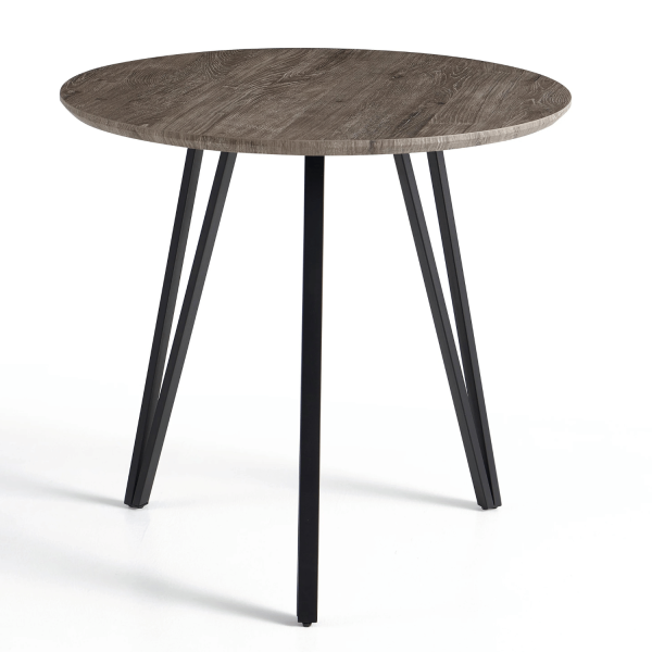 Stół Kuchenny 80 cm Do Jadalni Salonu Okrągły Mały Nowoczesny Industrialny Loft Dąb Szary ZOE