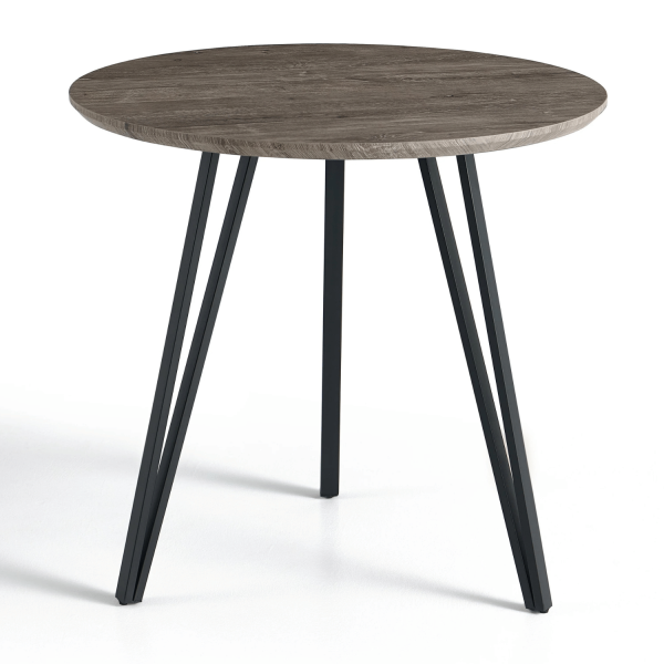 Stół Kuchenny 80 cm Do Jadalni Salonu Okrągły Mały Nowoczesny Industrialny Loft Dąb Szary ZOE