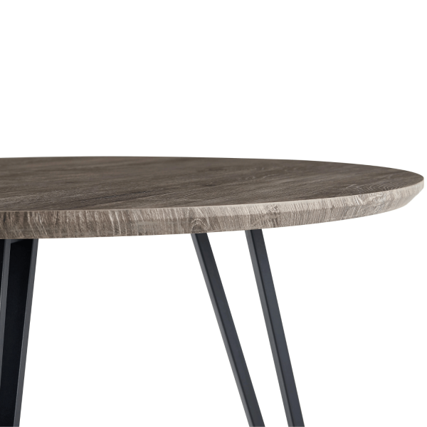 Stół Kuchenny 80 cm Do Jadalni Salonu Okrągły Mały Nowoczesny Industrialny Loft Dąb Szary ZOE