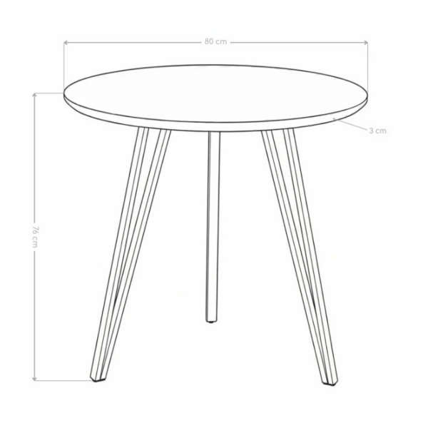 Okrągły Industrialny Mały Stół Kuchenny Nowoczesny Do Jadalni Salonu 80 cm Loft Sary Marmur ZOE