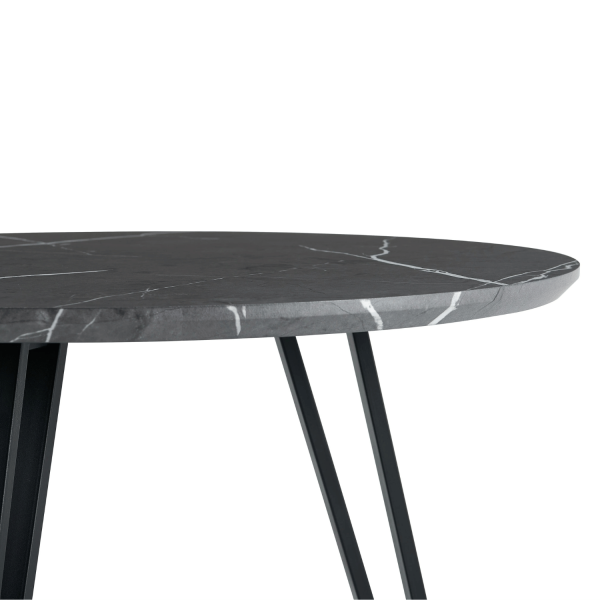 Okrągły Industrialny Mały Stół Kuchenny Nowoczesny Do Jadalni Salonu 80 cm Loft Sary Marmur ZOE