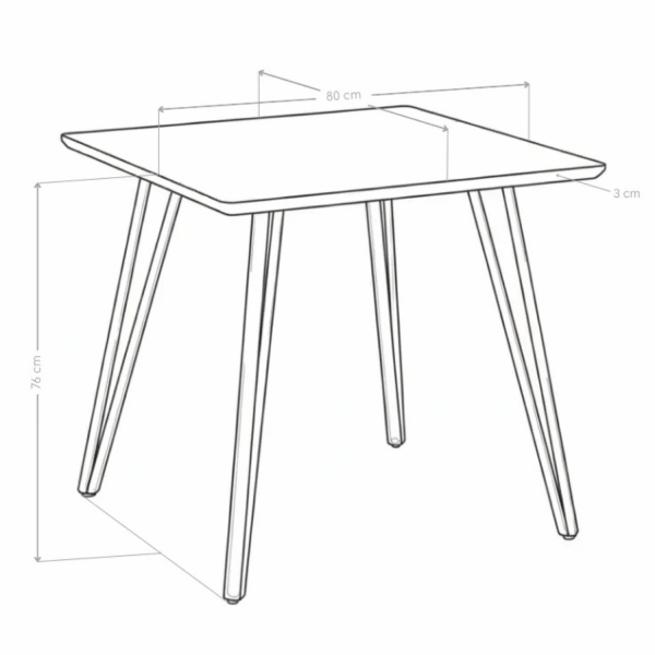 Nowoczesny Kwadratowy Stół Kuchenny Do Jadalni Salonu Kuchni 80x80 cm Mały Dąb Szary TONI