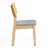 Krzesło Kuchenne Skandynawskie Drewniane Z Oparciem Rattanowym Do Salonu Jadalni Tapicerowane Szare Dąb GLADE
