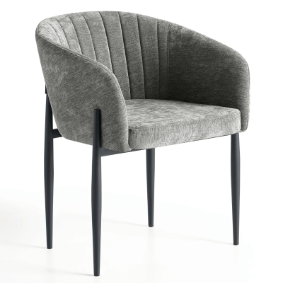 Krzesło Kubełkowe Do Jadalni Salonu Tapicerowane Nowoczesne Retro Loft Szare Popielate COMFY