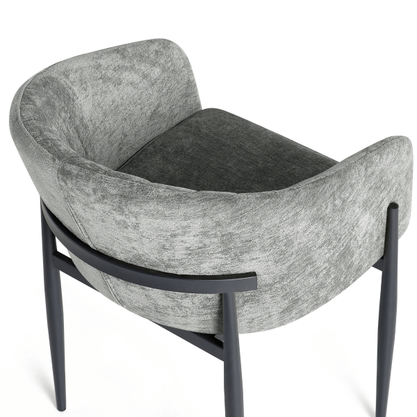 Krzesło Kubełkowe Do Jadalni Salonu Tapicerowane Nowoczesne Retro Loft Szare Popielate COMFY