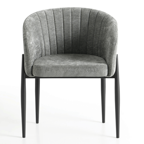 Krzesło Kubełkowe Do Jadalni Salonu Tapicerowane Nowoczesne Retro Loft Szare Popielate COMFY