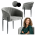 Krzesło Kubełkowe Do Jadalni Salonu Tapicerowane Nowoczesne Retro Loft Szare Popielate COMFY