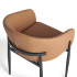 Krzesło Kubełkowe Do Jadalni Salonu Tapicerowane Nowoczesne Loft Skórzane Ekoskóra Karmelowe COMFY