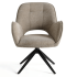 Krzesło Z Podłokietnikami Obrotowe Retro Nowoczesne Do Jadalni Salonu Tapicerowane Loft Beżowe Czarne VOX