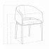 Minimalistyczne Nowoczesne Krzesło Do Jadalni Salonu Kubełkowe Tapicerowane Szare Czarne NORI