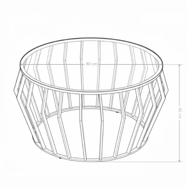 Stolik Kawowy Modern Glamour Art Deco Okrągły 80 cm Do Salonu Czarne Szkło Hartowane Czarny ELITE