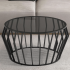Stolik Kawowy Modern Glamour Art Deco Okrągły 80 cm Do Salonu Czarne Szkło Hartowane Czarny ELITE