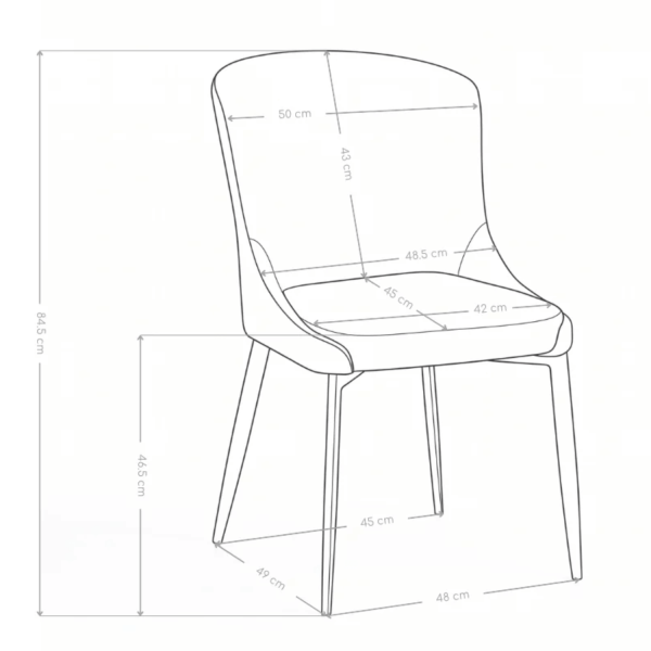 Minimalistyczne Krzesło Kuchenne Do Jadalni Salonu Tapicerowane Nowoczesne Czarne Popielate Szare VIVID
