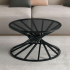 Nowoczesny Industrialny Stolik Kawowy Szklany Loft Do Salonu Okrągły 80 cm Czarny KARL