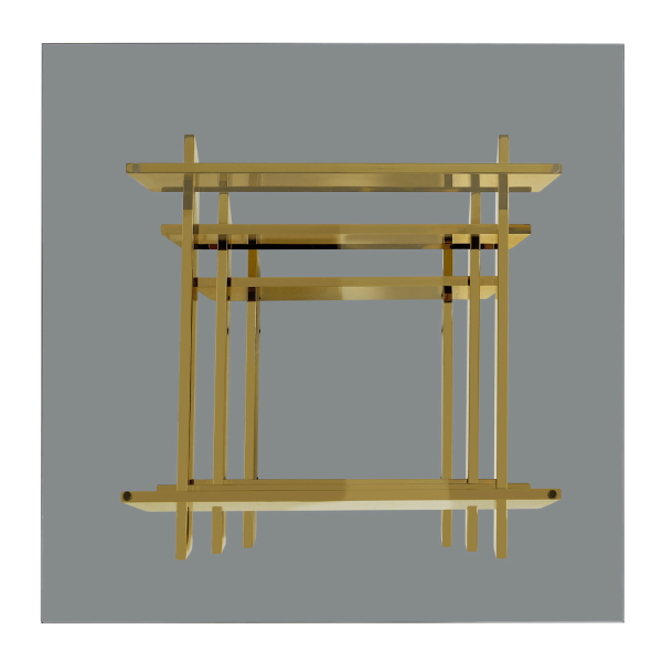 Szklany Stolik Kawowy Glamour Art Deco Kwadratowy 80×80 cm Do Salonu Złoty Czarny ASTRA