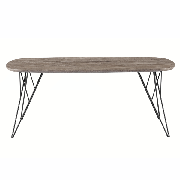 Industrialny Nowoczesny Stolik Kawowy Prostokątny 110x60 cm Do Salonu Loft Dąb Szary Czarny GRIM