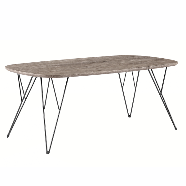 Industrialny Nowoczesny Stolik Kawowy Prostokątny 110x60 cm Do Salonu Loft Dąb Szary Czarny GRIM