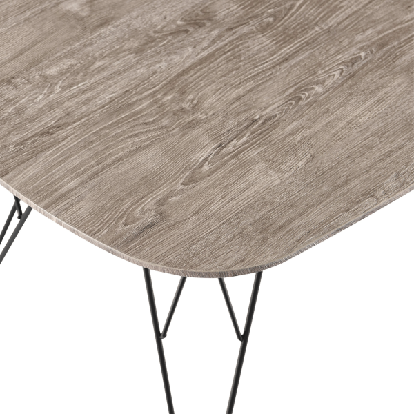 Industrialny Nowoczesny Stolik Kawowy Prostokątny 110x60 cm Do Salonu Loft Dąb Szary Czarny GRIM