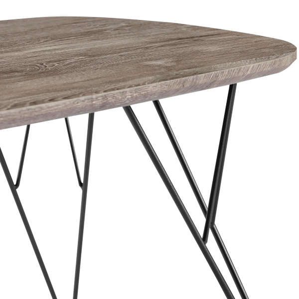 Industrialny Nowoczesny Stolik Kawowy Prostokątny 110x60 cm Do Salonu Loft Dąb Szary Czarny GRIM