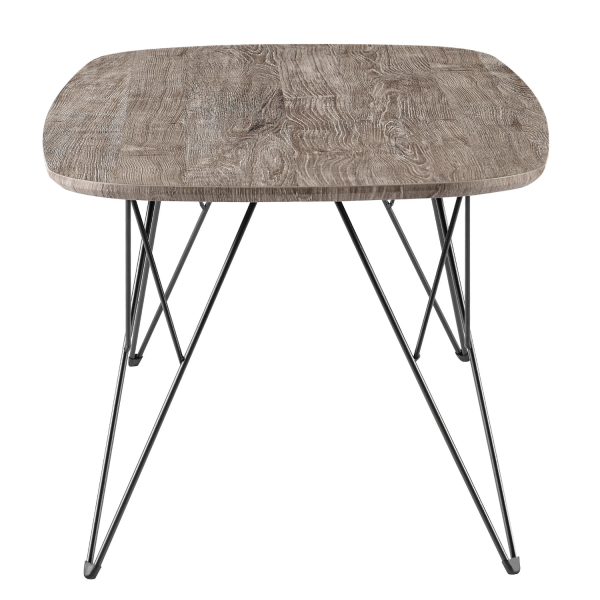 Industrialny Nowoczesny Stolik Kawowy Prostokątny 110x60 cm Do Salonu Loft Dąb Szary Czarny GRIM