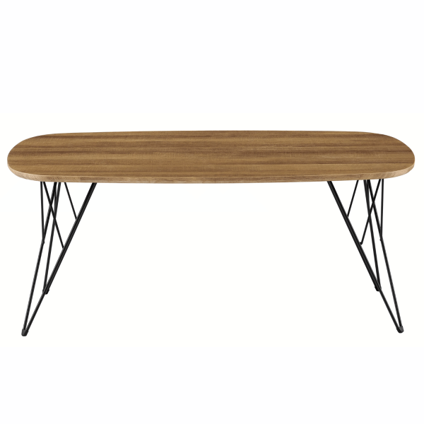 Prostokątny Nowoczesny Stolik Kawowy Do Salonu 110x60 cm Loft Industrialny Dąb Ciepły Czarny GRIM