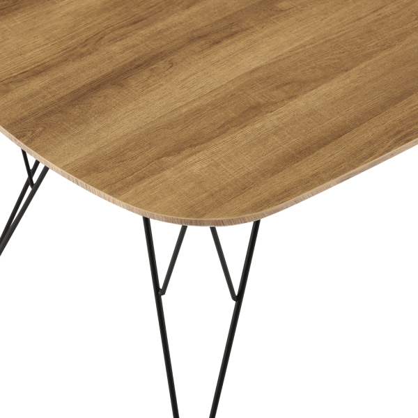 Prostokątny Nowoczesny Stolik Kawowy Do Salonu 110x60 cm Loft Industrialny Dąb Ciepły Czarny GRIM