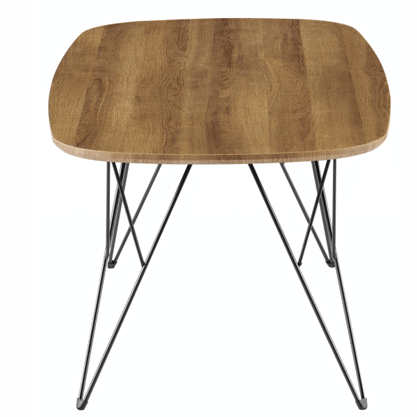Prostokątny Nowoczesny Stolik Kawowy Do Salonu 110x60 cm Loft Industrialny Dąb Ciepły Czarny GRIM