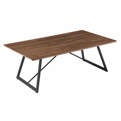 Industrialny Stolik Kawowy Prostokątny Ława Do Salonu 110x60 cm Loft Orzech Naturalny FLOW
