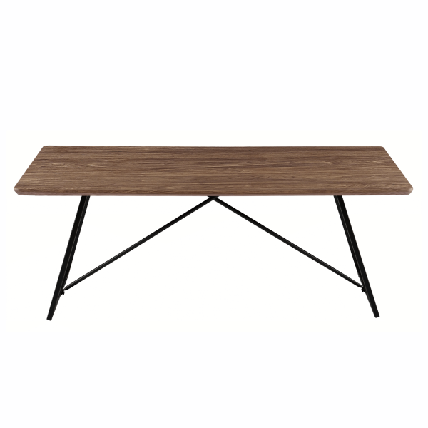 Industrialny Stolik Kawowy Prostokątny Ława Do Salonu 110x60 cm Loft Orzech Naturalny FLOW