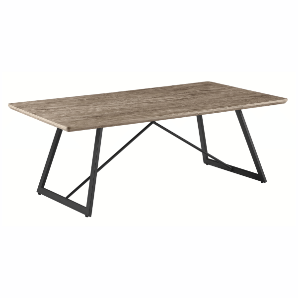 Ława Do Salonu 110x60 cm Industrialny Stolik Kawowy Prostokątny Loft Dąb Szary FLOW