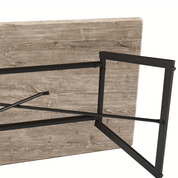 Ława Do Salonu 110x60 cm Industrialny Stolik Kawowy Prostokątny Loft Dąb Szary FLOW