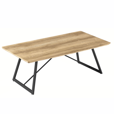 Ława Do Salonu Loft  Industrialny Stolik Kawowy Prostokątny 110x60 cm Dąb Jasny FLOW