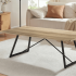 Ława Do Salonu Loft  Industrialny Stolik Kawowy Prostokątny 110x60 cm Dąb Jasny FLOW
