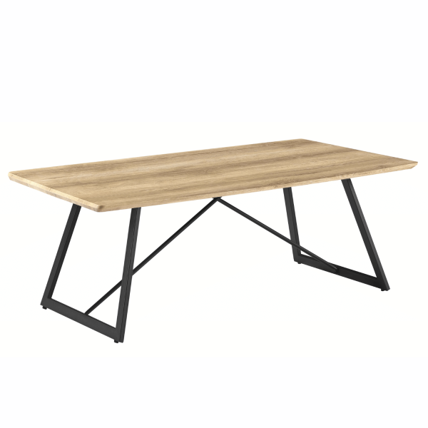 Ława Do Salonu Loft  Industrialny Stolik Kawowy Prostokątny 110x60 cm Dąb Jasny FLOW