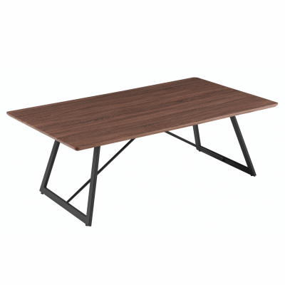 Prostokątna Ława Do Salonu 110x60 cm Industrialny Stolik Kawowy Loft Orzech Brązowy FLOW