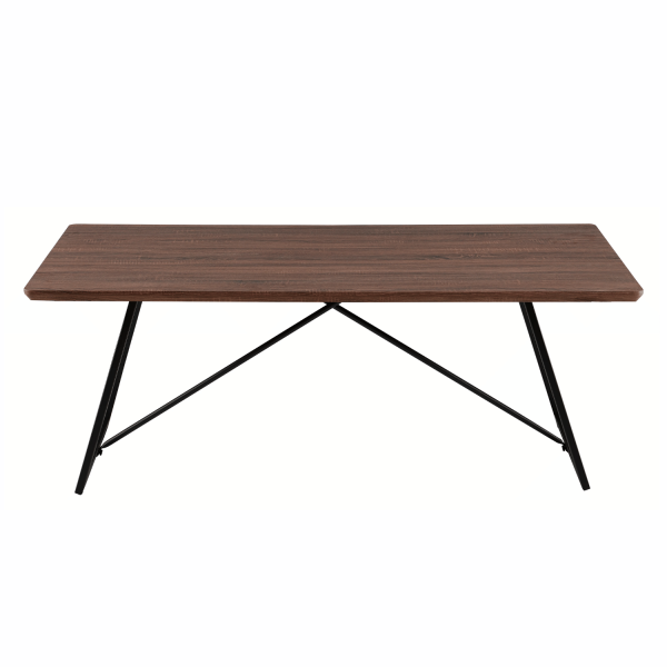 Prostokątna Ława Do Salonu 110x60 cm Industrialny Stolik Kawowy Loft Orzech Brązowy FLOW
