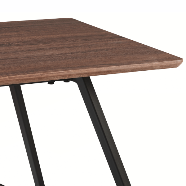 Prostokątna Ława Do Salonu 110x60 cm Industrialny Stolik Kawowy Loft Orzech Brązowy FLOW