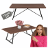 Prostokątna Ława Do Salonu 110x60 cm Industrialny Stolik Kawowy Loft Orzech Brązowy FLOW