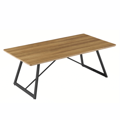 Industrialna Prostokątna Ława Do Salonu 110x60 cm Stolik Kawowy Loft Dąb Ciepły FLOW