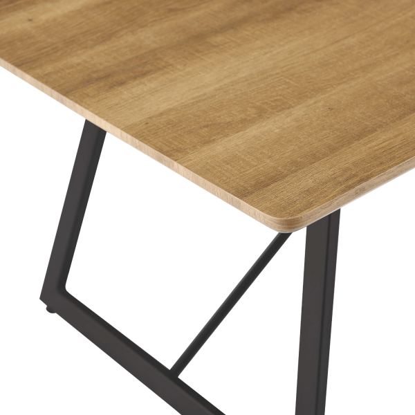Industrialna Prostokątna Ława Do Salonu 110x60 cm Stolik Kawowy Loft Dąb Ciepły FLOW