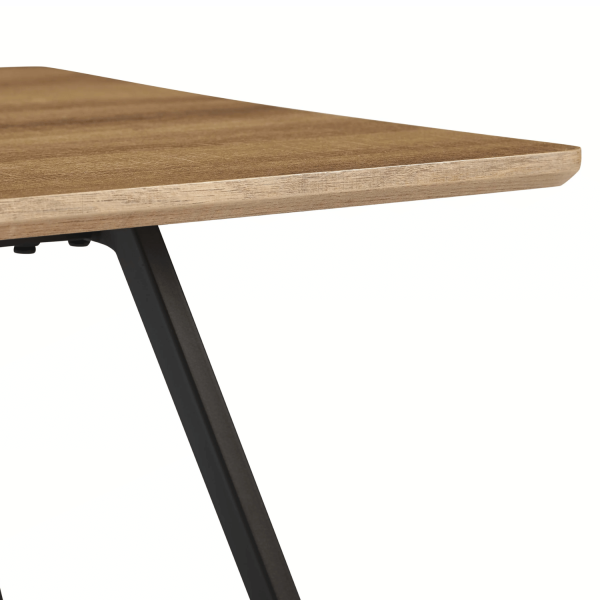 Industrialna Prostokątna Ława Do Salonu 110x60 cm Stolik Kawowy Loft Dąb Ciepły FLOW