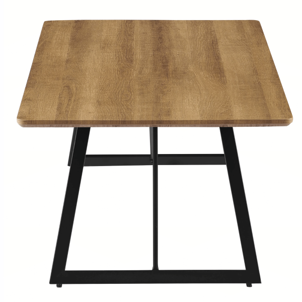 Industrialna Prostokątna Ława Do Salonu 110x60 cm Stolik Kawowy Loft Dąb Ciepły FLOW